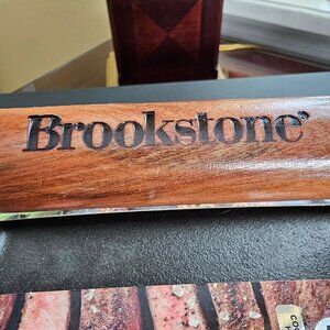 Brookstone Preseasoned Cast Iron Grill Press With Wood Handle, New